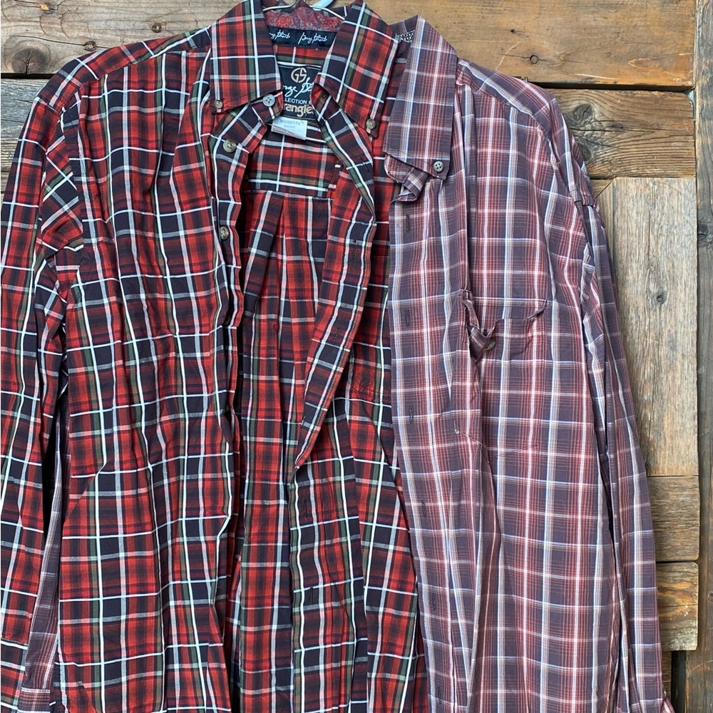 Two Wrangler Long sleeve men Ariat shirt